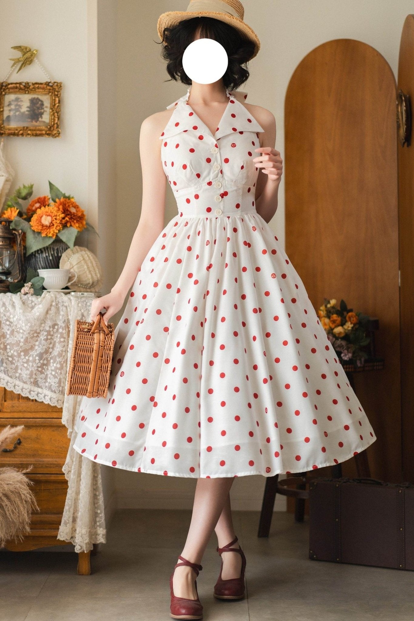 Afternoon Forest French Vintage White Dress 1290 - LolitaEraWhiteSAfternoon Forest French Vintage White Dress 1290