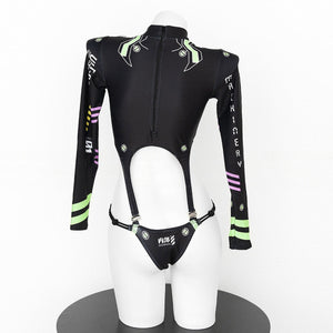 Agent 01 Dark Punk Cyber Bodysuit - LolitaEraBlackOne sizeAgent 01 Dark Punk Cyber Bodysuit