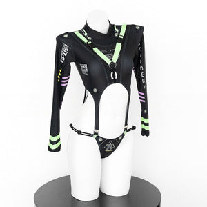 Agent 01 Dark Punk Cyber Bodysuit - LolitaEraBlackOne sizeAgent 01 Dark Punk Cyber Bodysuit