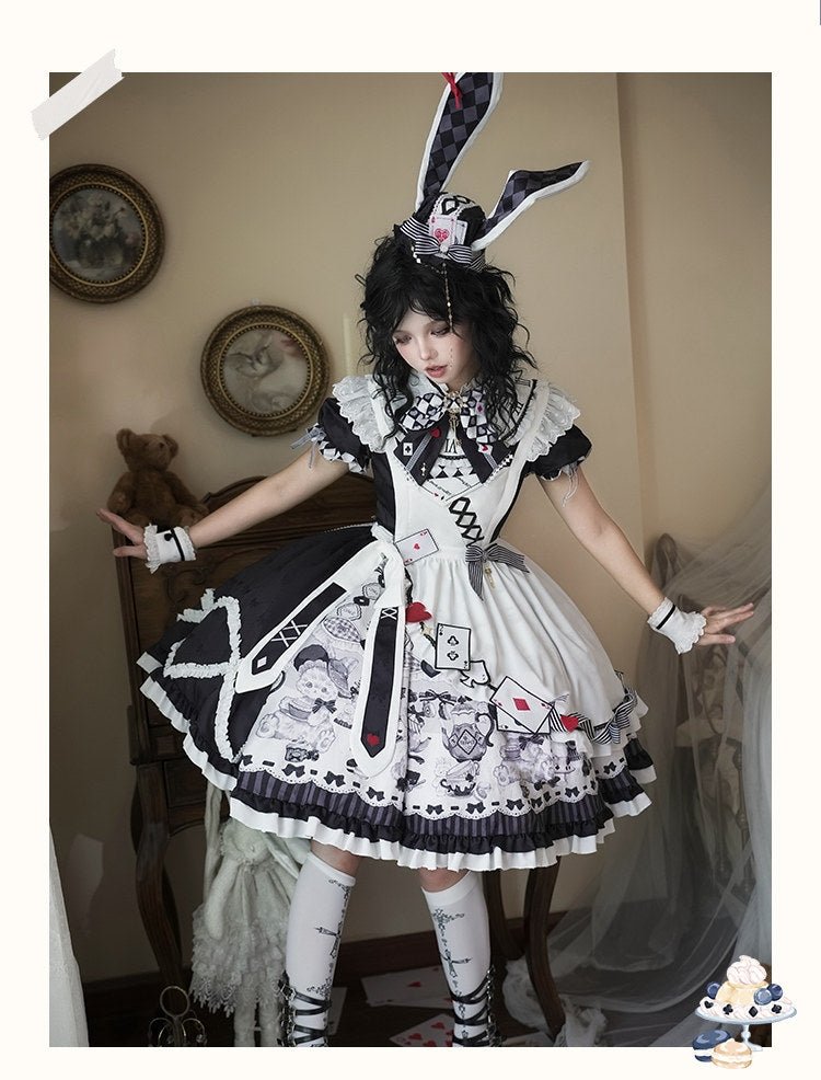 Alice Lolita Black OP Dress 1298 - LolitaEraBlack OPSAlice Lolita Black OP Dress 1298