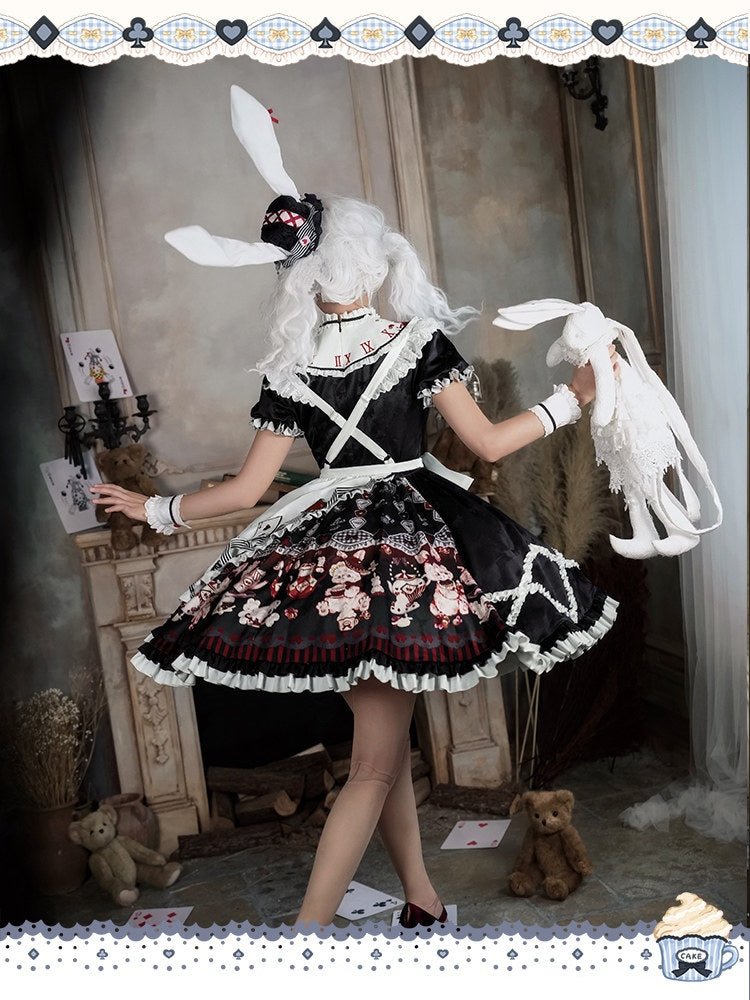 Alice Lolita Black & Red OP Dress 1299 - LolitaEraBlack & Red OPSAlice Lolita Black & Red OP Dress 1299