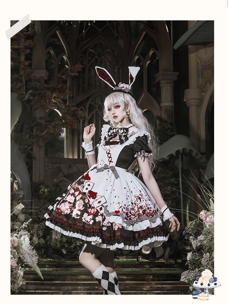 Alice Lolita Black & Red OP Dress 1299 - LolitaEraBlack & Red OPSAlice Lolita Black & Red OP Dress 1299