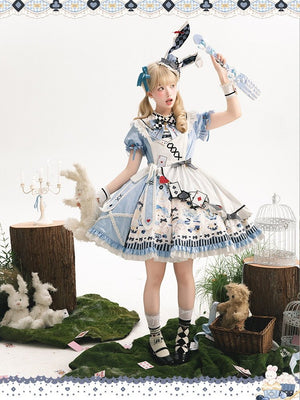 Alice Lolita Blue OP Dress 1296 - LolitaEraBlue OPSAlice Lolita Blue OP Dress 1296
