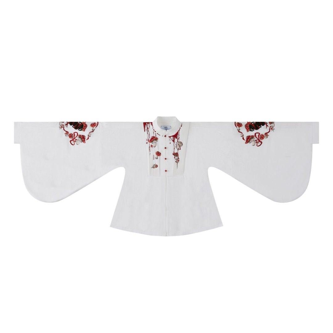 Amanita Gothic Hanfu Set 1214 - LolitaEraWhite long shirtSAmanita Gothic Hanfu Set 1214