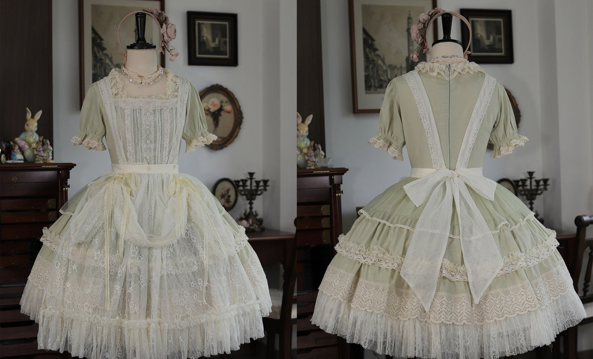 Antique Lace Retro Lolita Apron - LolitaEra
