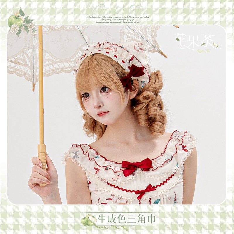 Apple Tea Country Style Lolita Red JSK/OP - LolitaEraScarfSApple Tea Country Style Lolita Red JSK/OP