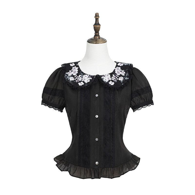 Apricot Blossom Shadow Purple & Black Hanfu Lolita JSK Set - LolitaEra