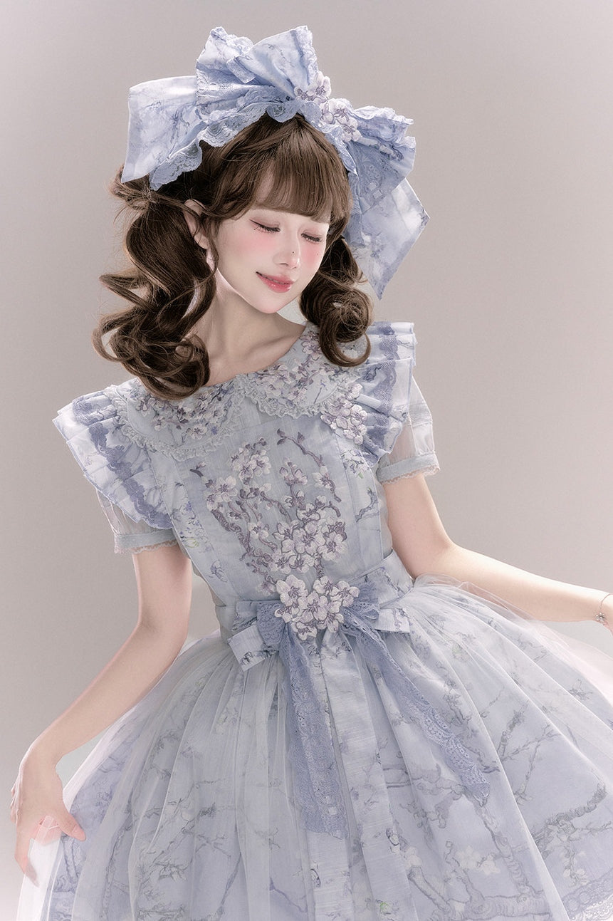 Apricot Blossom Shadow Purple & Black Hanfu Lolita JSK Set - LolitaEra