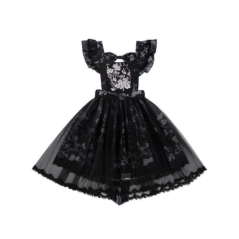 Apricot Blossom Shadow Purple & Black Hanfu Lolita JSK Set - LolitaEra