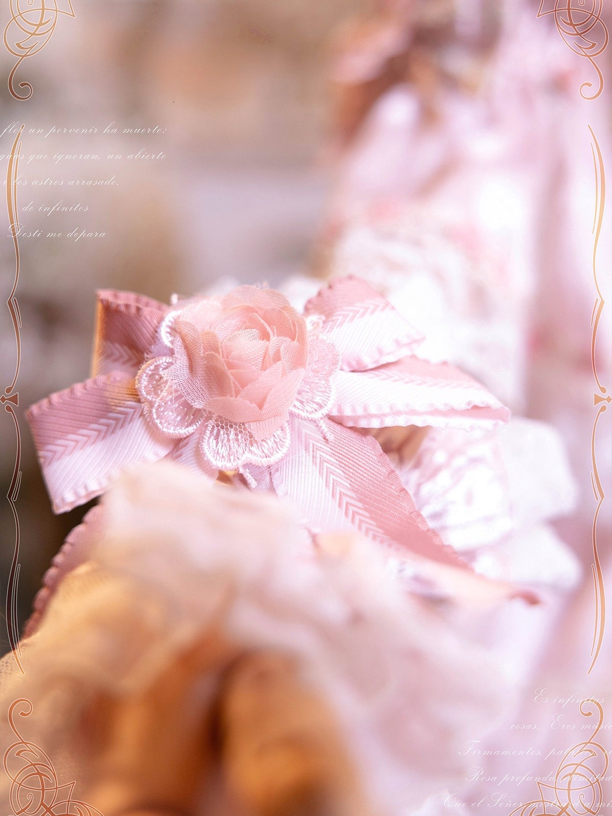 Apricot Tree Special Edition Pink Rose Pearl Bridal Classic Lolita OP Dress - LolitaEra