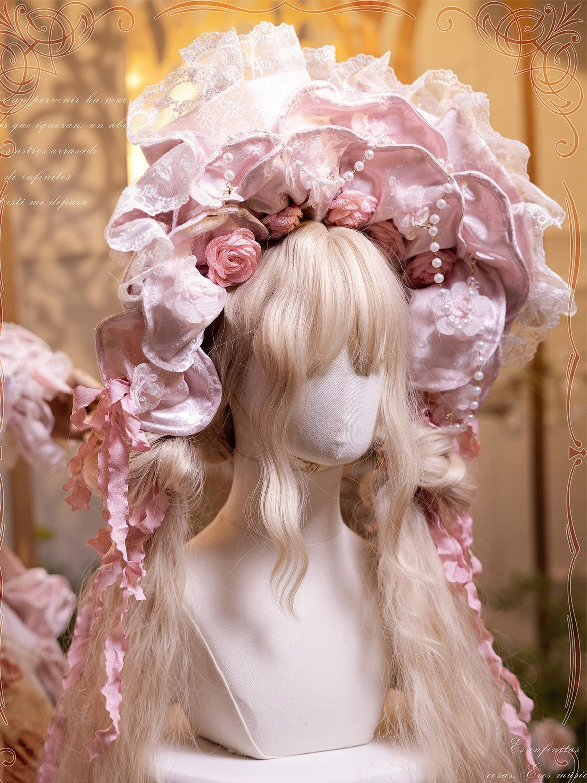 Apricot Tree Special Edition Pink Rose Pearl Bridal Classic Lolita OP Dress - LolitaEra
