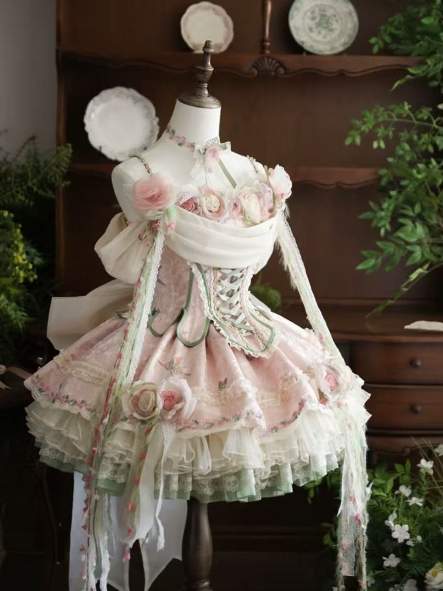 Spring Ivy Vines Lolita Corset & Skirt Set
