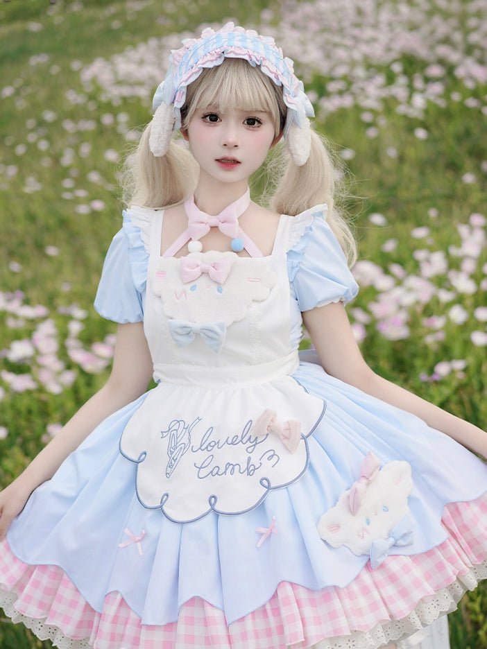 Baa Baa Story Lolita Puff Sleeve OP Dress - LolitaEra