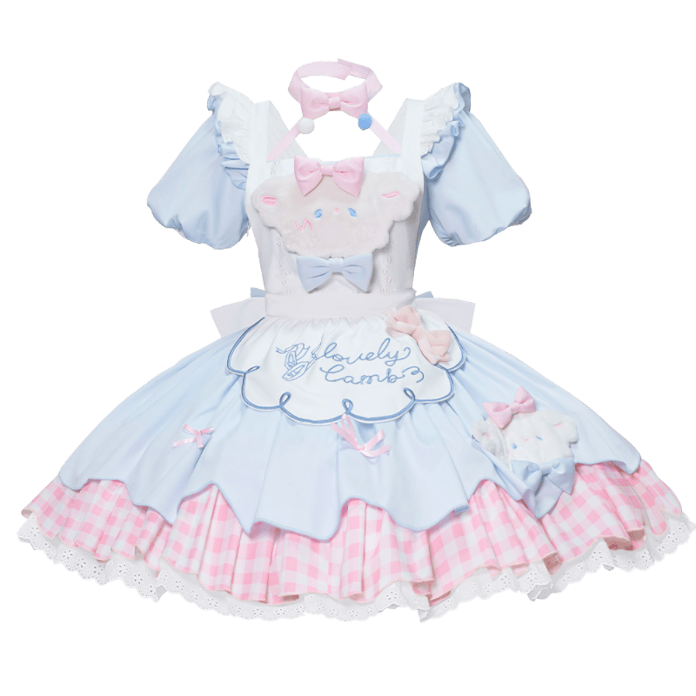 Baa Baa Story Lolita Puff Sleeve OP Dress - LolitaEra