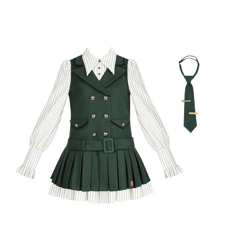 Baker Street Files Preppy Layered - Look Short OP - LolitaEraGreen OP SetSBaker Street Files Preppy Layered - Look Short OP