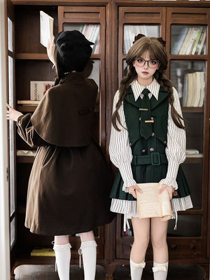 Baker Street Files Preppy Layered - Look Short OP - LolitaEraGreen OP SetSBaker Street Files Preppy Layered - Look Short OP