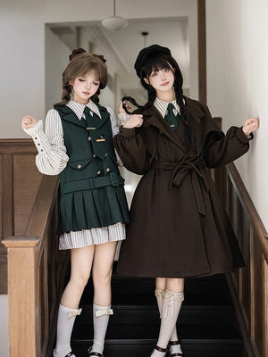 Baker Street Files Preppy Layered - Look Short OP - LolitaEraGreen OP SetSBaker Street Files Preppy Layered - Look Short OP