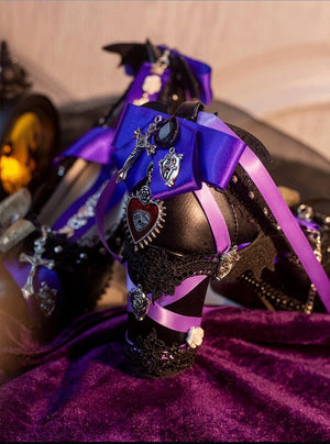 Bat Sorceress Gothic Lolita Heels LE5117 - LolitaEraPurple 8CM35Bat Sorceress Gothic Lolita Heels LE5117