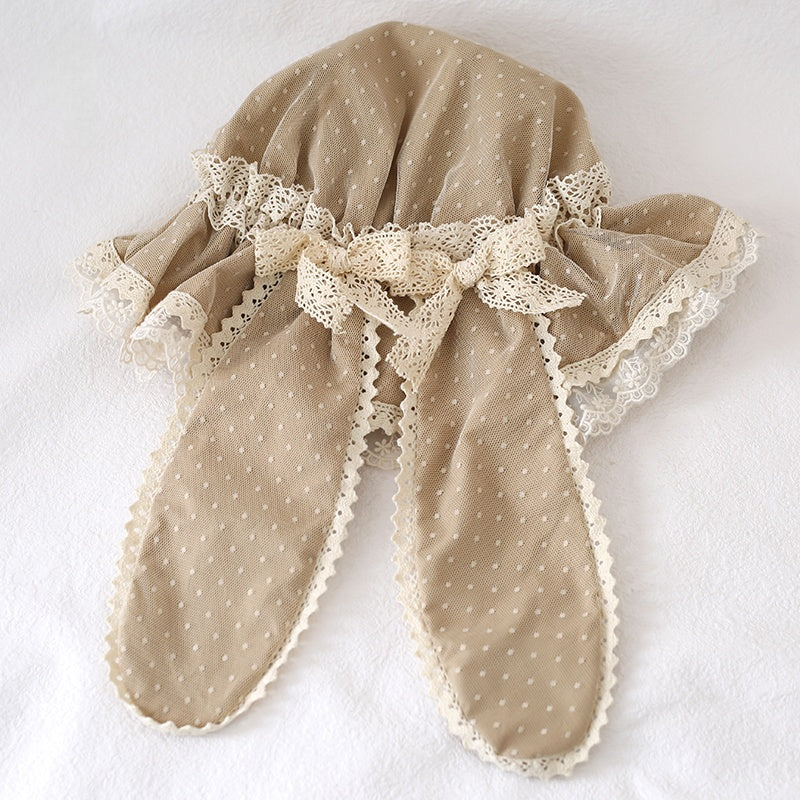 Retro Detachable Bunny Ear Lace Hat LA1013