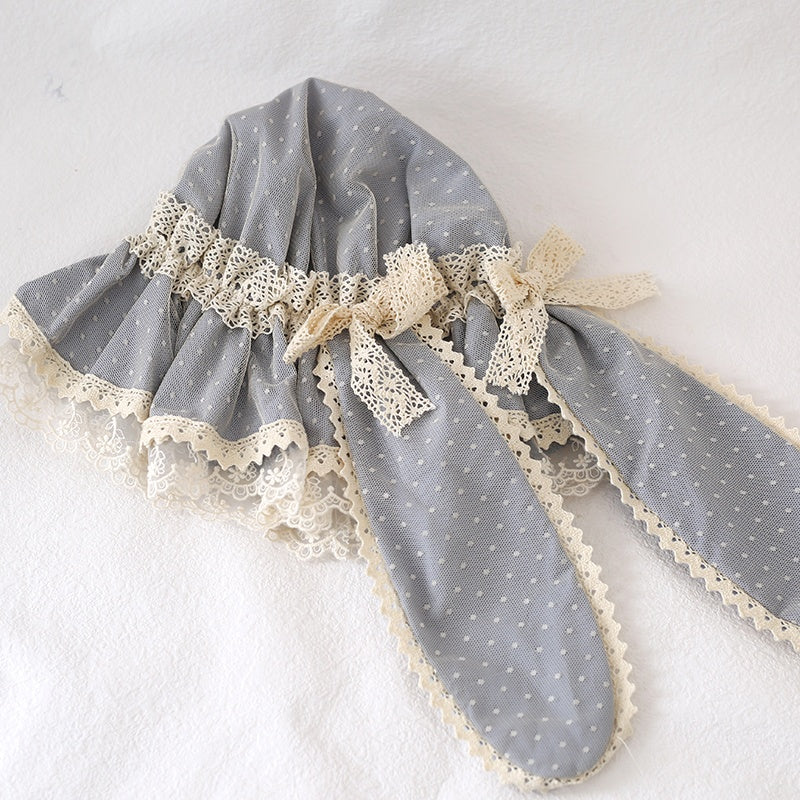 Retro Detachable Bunny Ear Lace Hat LA1013