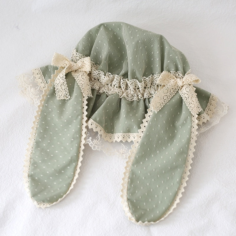 Retro Detachable Bunny Ear Lace Hat LA1013