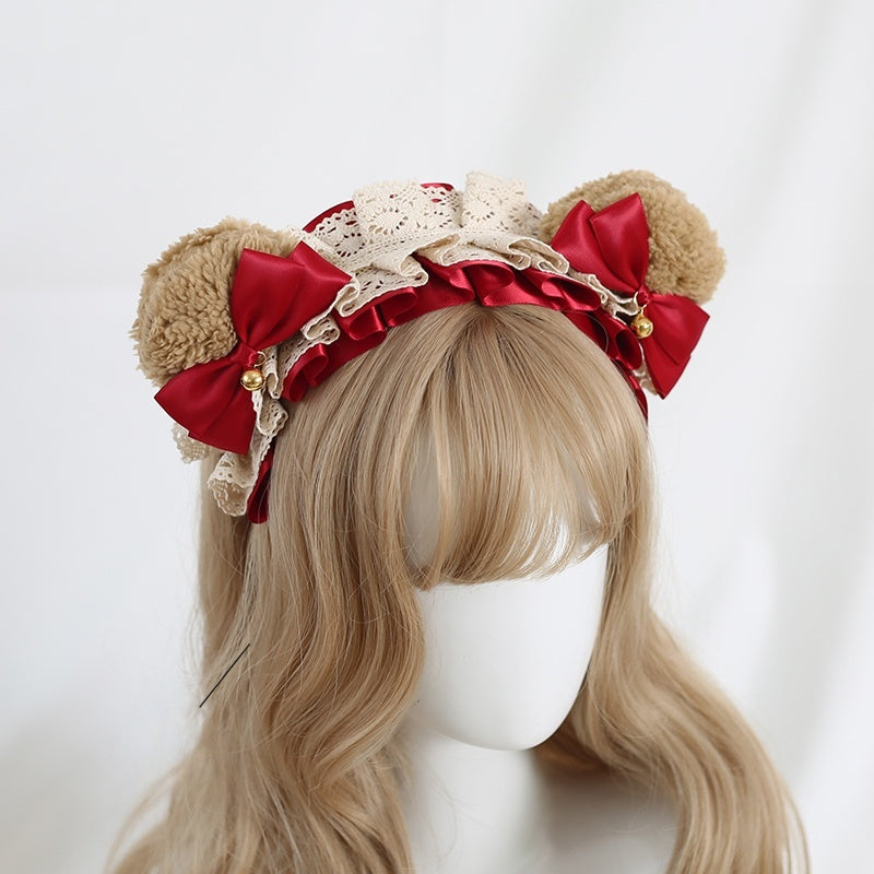 Lolita Sweet Bear Ear Bow Hair Accessory KC (20 Colors) LE6020