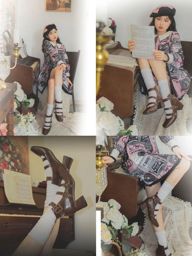 Prayer Poem Original Elegant Lolita Mary Jane High Heel Shoes