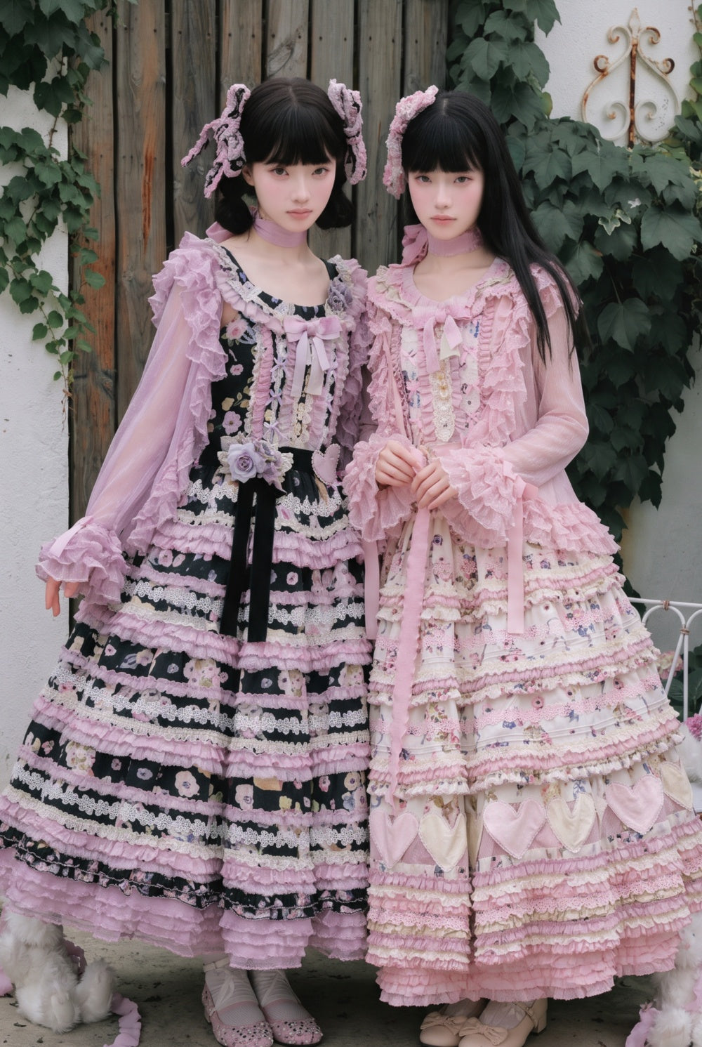Be My Sweetheart Floral Tiered Sweet Lolita OP JSK Dress - LolitaEra