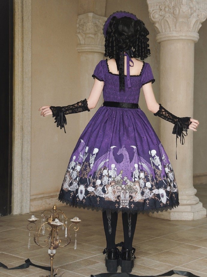 Dragon Bone Lily Lolita Gothic Purple JSK Dress
