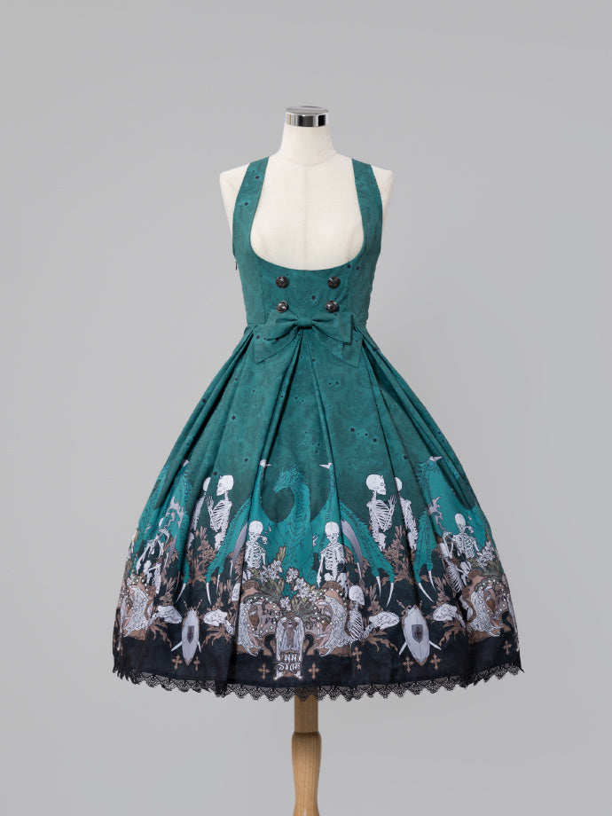 Dragon Bone Lily Lolita Gothic Green JSK Dress