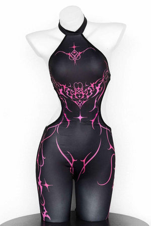 Black Imp Vine Succubus Bodycon Bodysuit - LolitaEraBlackOne sizeBlack Imp Vine Succubus Bodycon Bodysuit