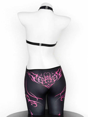 Black Imp Vine Succubus Bodycon Bodysuit - LolitaEraBlackOne sizeBlack Imp Vine Succubus Bodycon Bodysuit