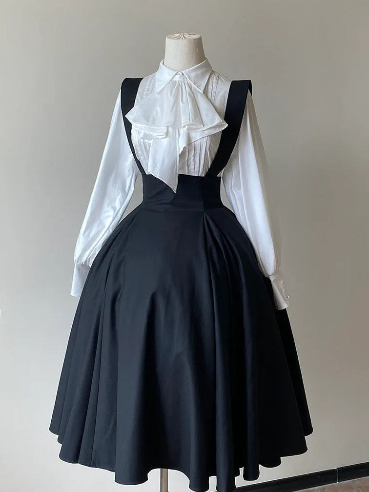 FlowerFairyDaily Black Iris Lolita Suspender Skirt