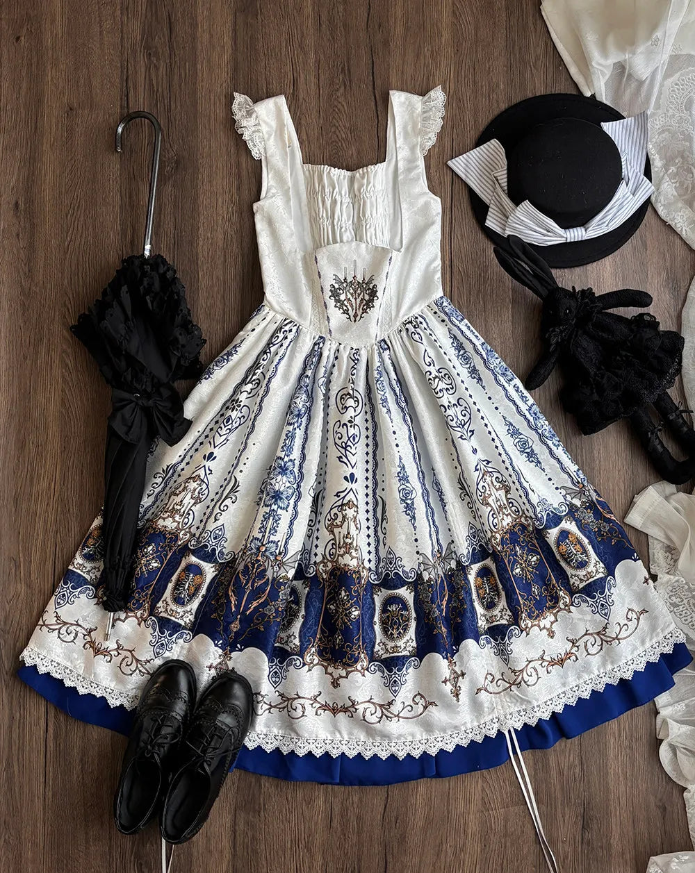 ◆Original customization◆Blood Night Lamp Holder◆Gothic retro Lolita pull-up bust skirt JSK-Dingxin