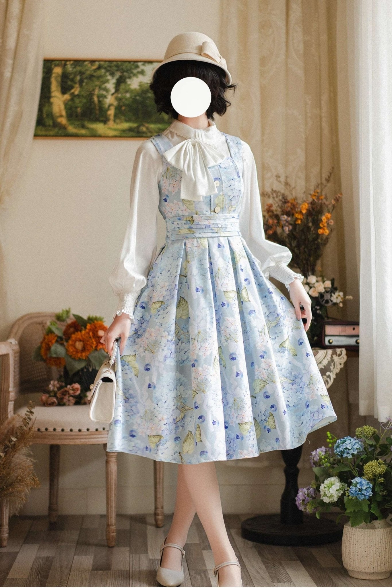 Blueberry Hydrangea Classic Lolita JSK 1259 - LolitaEraJSKSBlueberry Hydrangea Classic Lolita JSK 1259