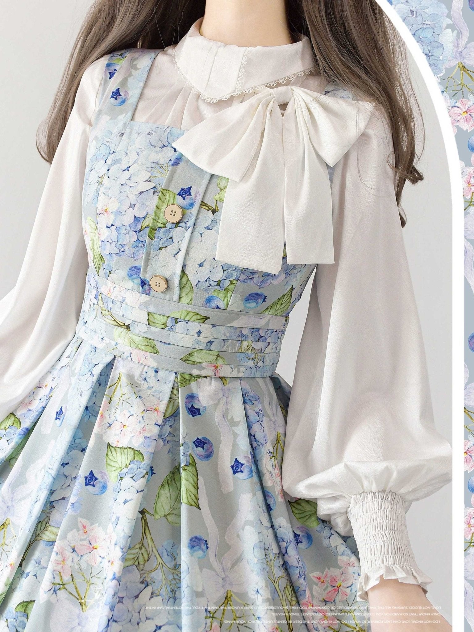 Blueberry Hydrangea Classic Lolita JSK 1259 - LolitaEraJSKSBlueberry Hydrangea Classic Lolita JSK 1259