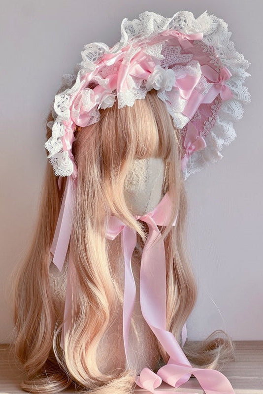 Lolita Pink Sweet Bonnet/KC/Sleeves