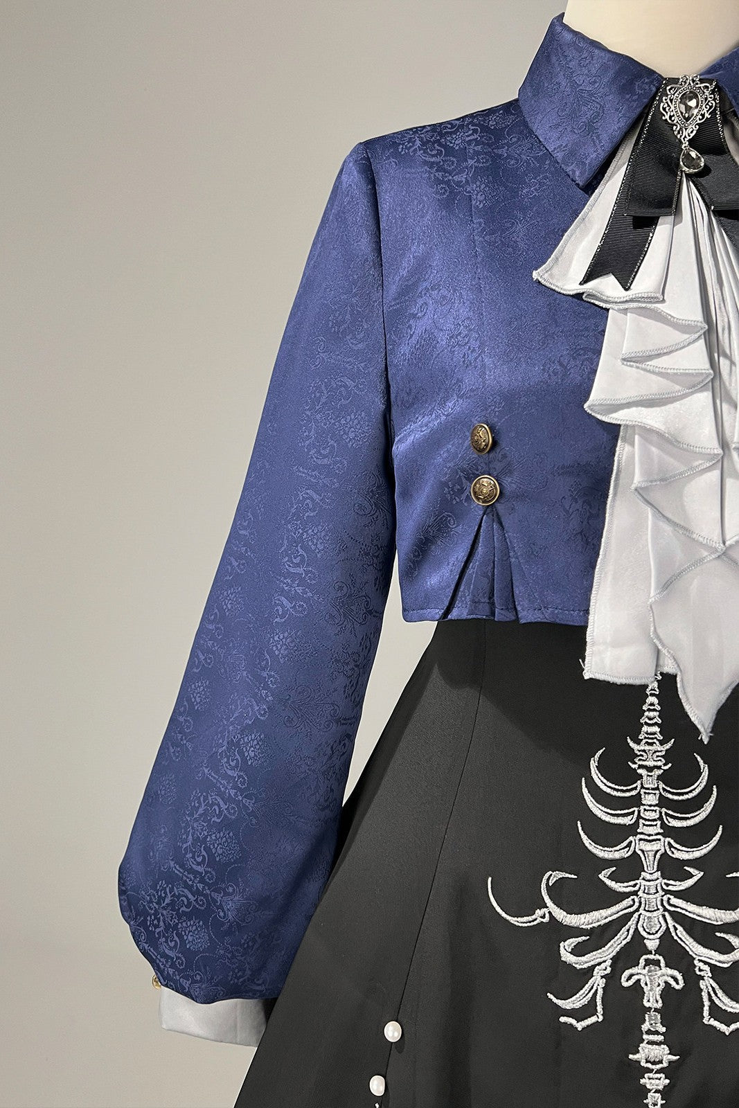 Bone Whisper Gothic Dark OP Set - LolitaEraTop + Dress(Set Special Offer)BlackSBone Whisper Gothic Dark OP Set