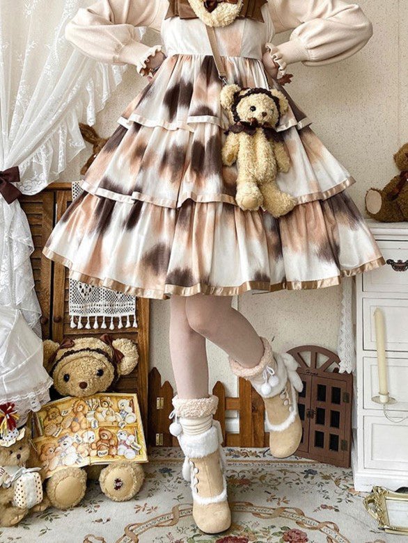 Bow Round - Toe Block - Heel Snow Boots 1304 - LolitaEraBeige34Bow Round - Toe Block - Heel Snow Boots 1304