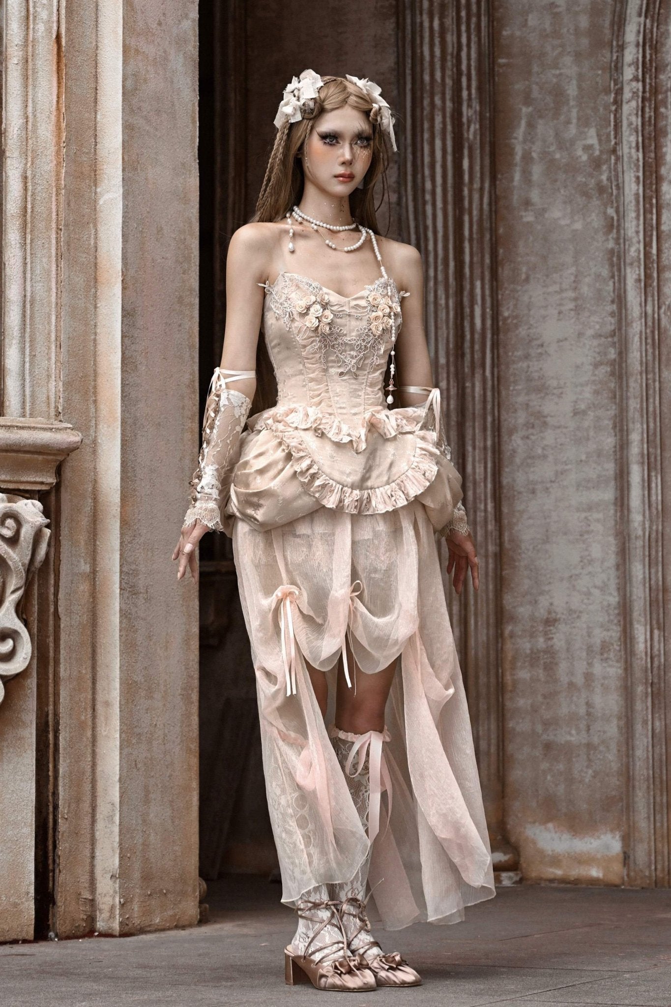 Broken Ballet Vintage Rococo Court Gown LE1205 - LolitaEraTopSBroken Ballet Vintage Rococo Court Gown LE1205