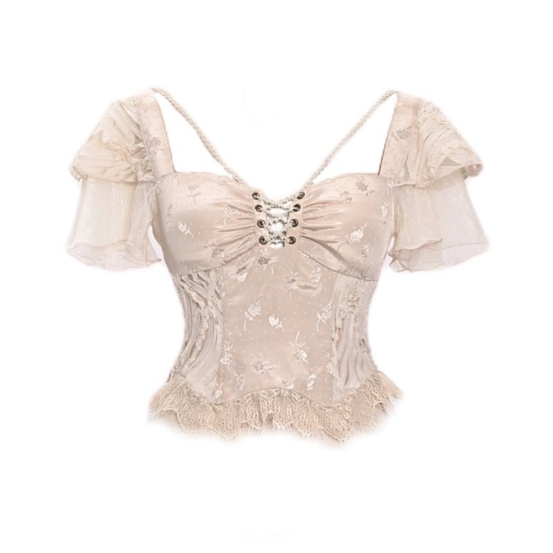 Broken Ballet Vintage Rococo Court Train Dress LE1208 - LolitaEraTopSBroken Ballet Vintage Rococo Court Train Dress LE1208