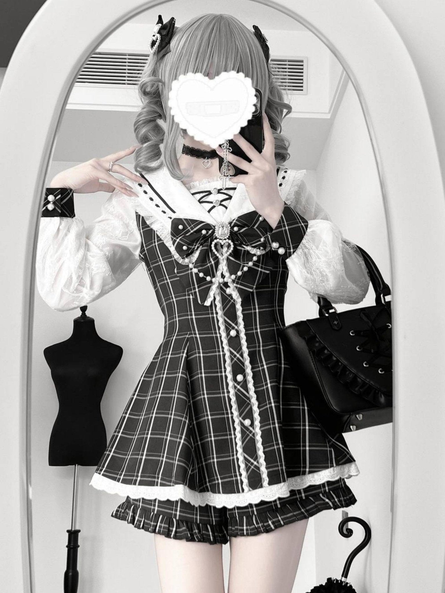 Broken Bear Japanese Cute Long Sleeve Set - LolitaEraBlackSBroken Bear Japanese Cute Long Sleeve Set