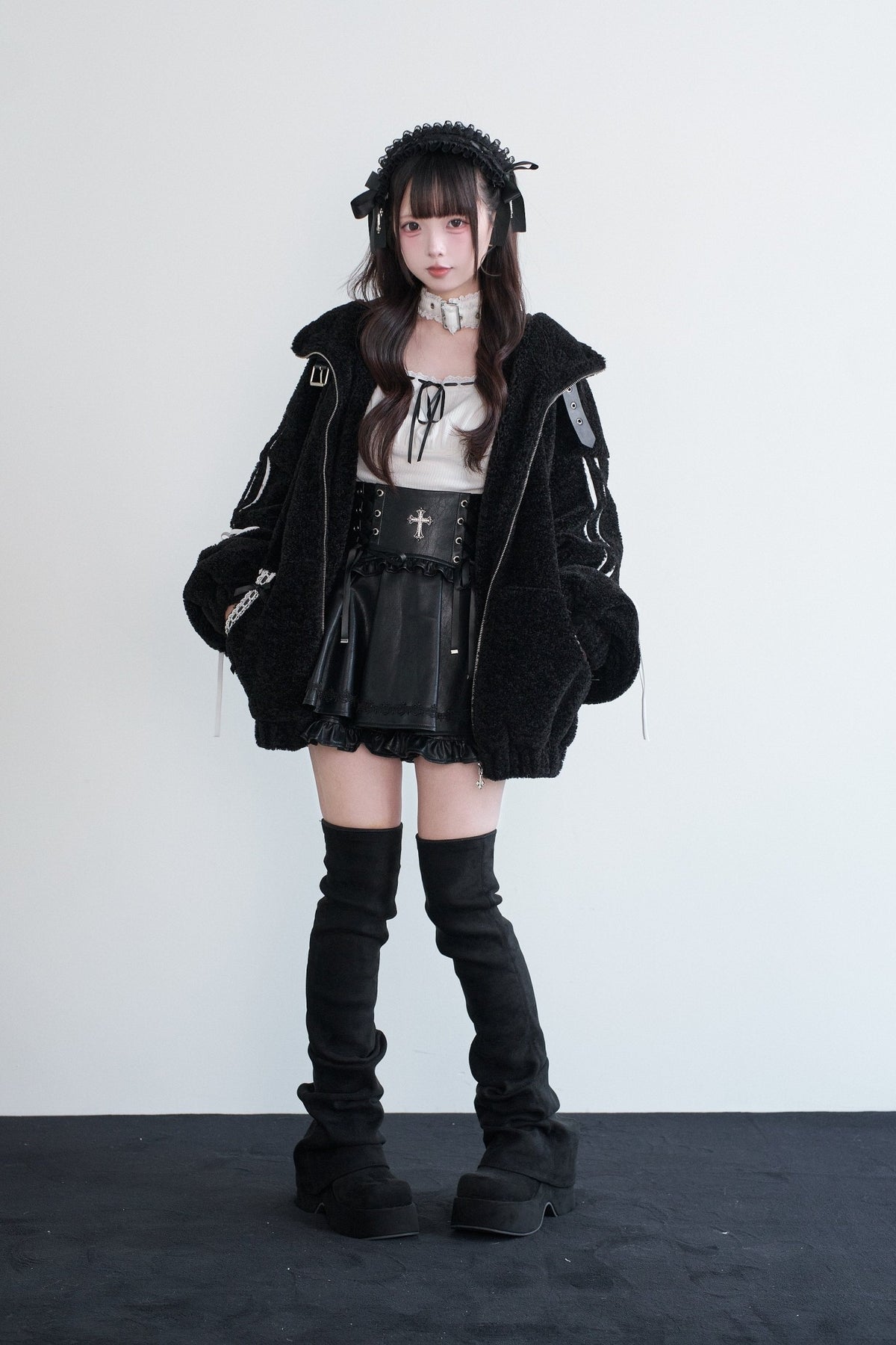 Bunny Ear Coat Mass Produced Japanese Cute Bow Fitted Waist Outwear - LolitaEra