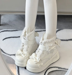 Bunny Tail · Lolita Fleece - lined Snow Boots 1302 - LolitaEraWhite34Bunny Tail · Lolita Fleece - lined Snow Boots 1302