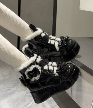 Bunny Tail · Lolita Fleece - lined Snow Boots 1302 - LolitaEraWhite34Bunny Tail · Lolita Fleece - lined Snow Boots 1302