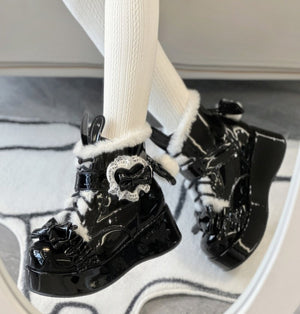 Bunny Tail · Lolita Fleece - lined Snow Boots 1302 - LolitaEraBlack Set34Bunny Tail · Lolita Fleece - lined Snow Boots 1302