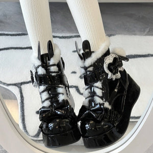 Bunny Tail · Lolita Fleece - lined Snow Boots 1302 - LolitaEraWhite34Bunny Tail · Lolita Fleece - lined Snow Boots 1302