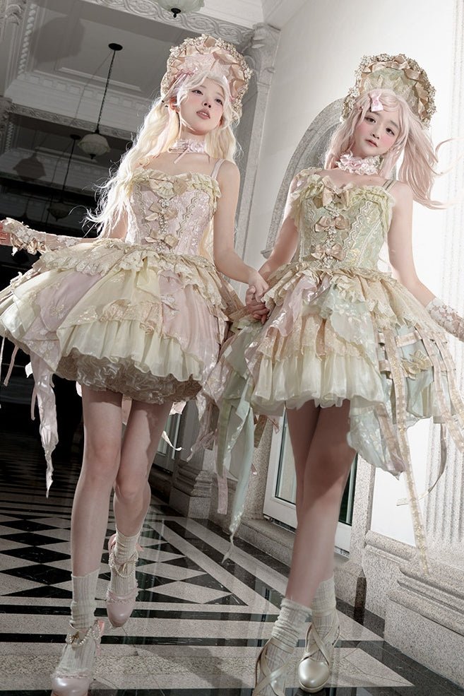 Butterfly Transformation Gorgeous Sweet Lolita Dres LE1194 - LolitaEraPink Yellow+BowSButterfly Transformation Gorgeous Sweet Lolita Dres LE1194
