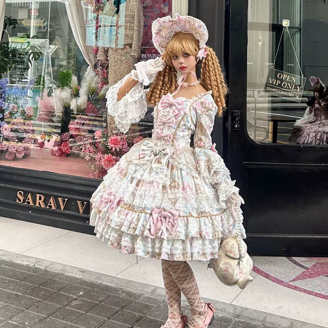 Genuine design cute long-sleeve, dress, Lolita style, Lolita OP
