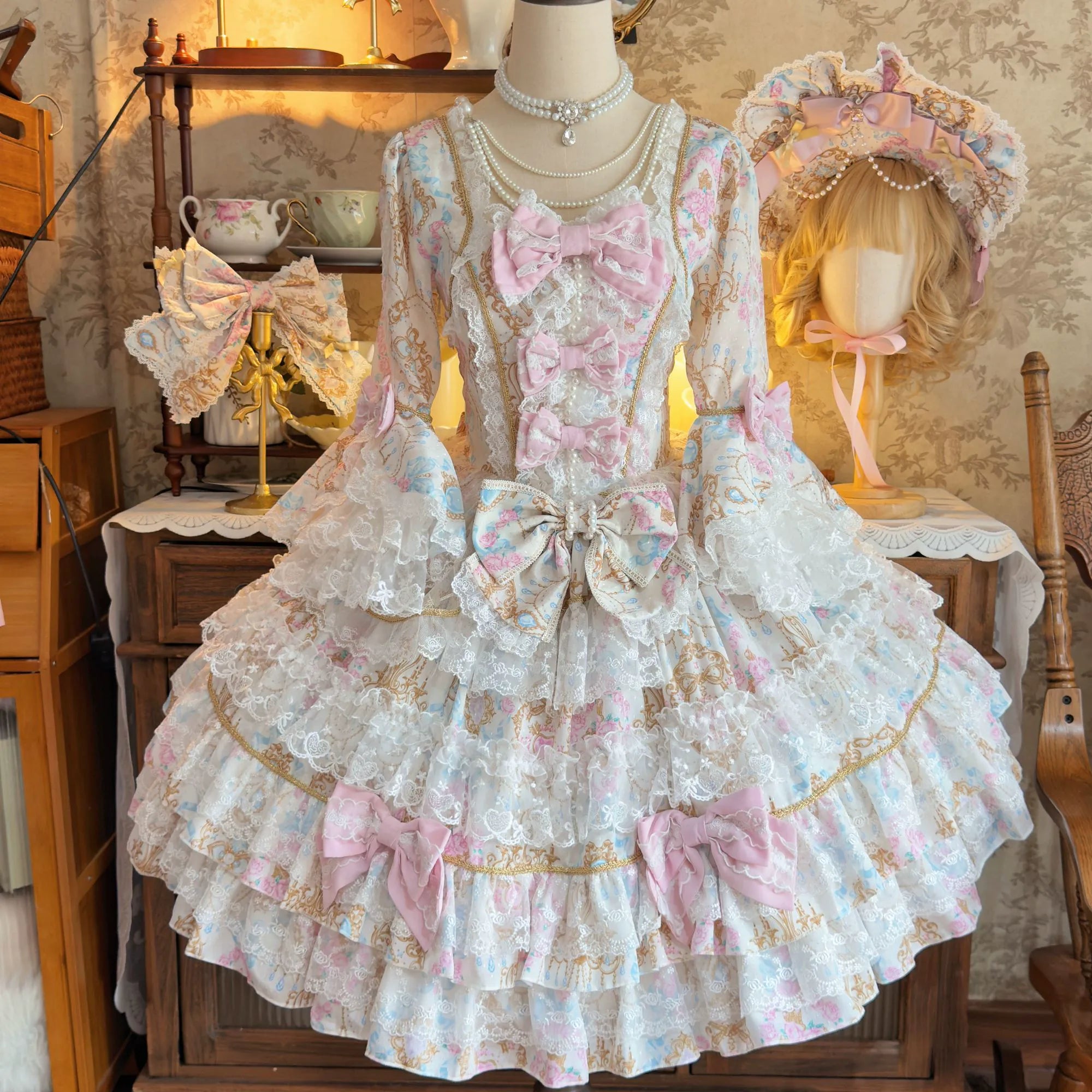Genuine design cute long-sleeve, dress, Lolita style, Lolita OP
